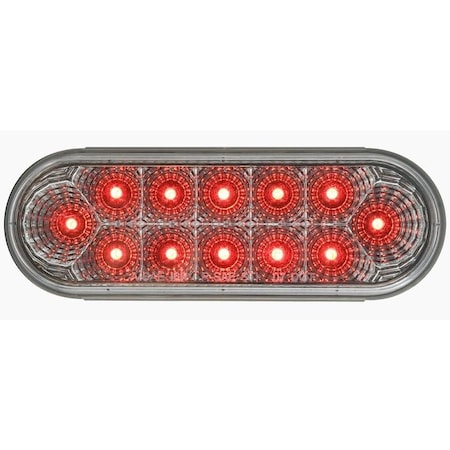 Optronics Clear Lens, Red Led Stop/Turn/Tail Light, Pl-3 Connection STL22RCB